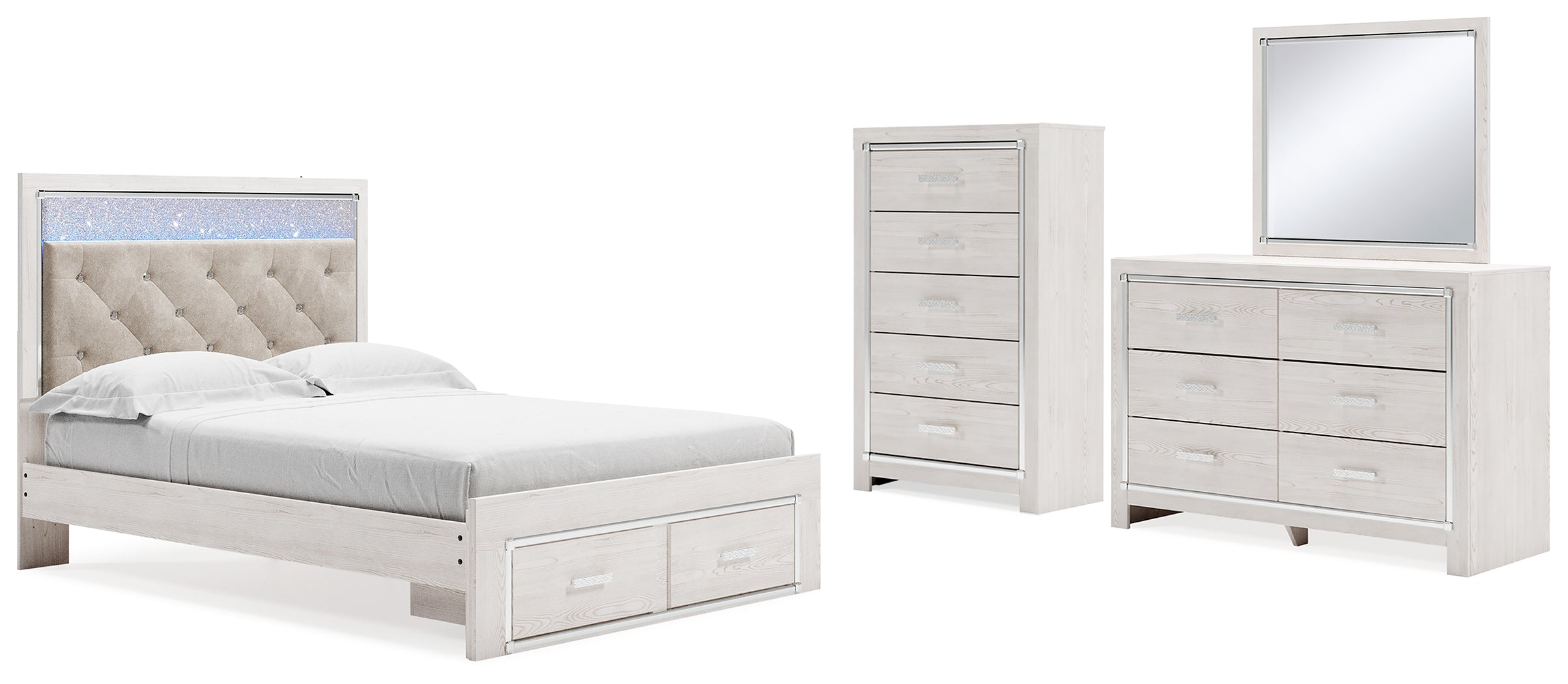 Best Deals Furniture - Ashley Furniture - Altyra Queen Panel Storage Bed, Dresser, Mirror and Chest - Queen Panel Storage Bed, Dresser, Mirror and Chest - B2640B52