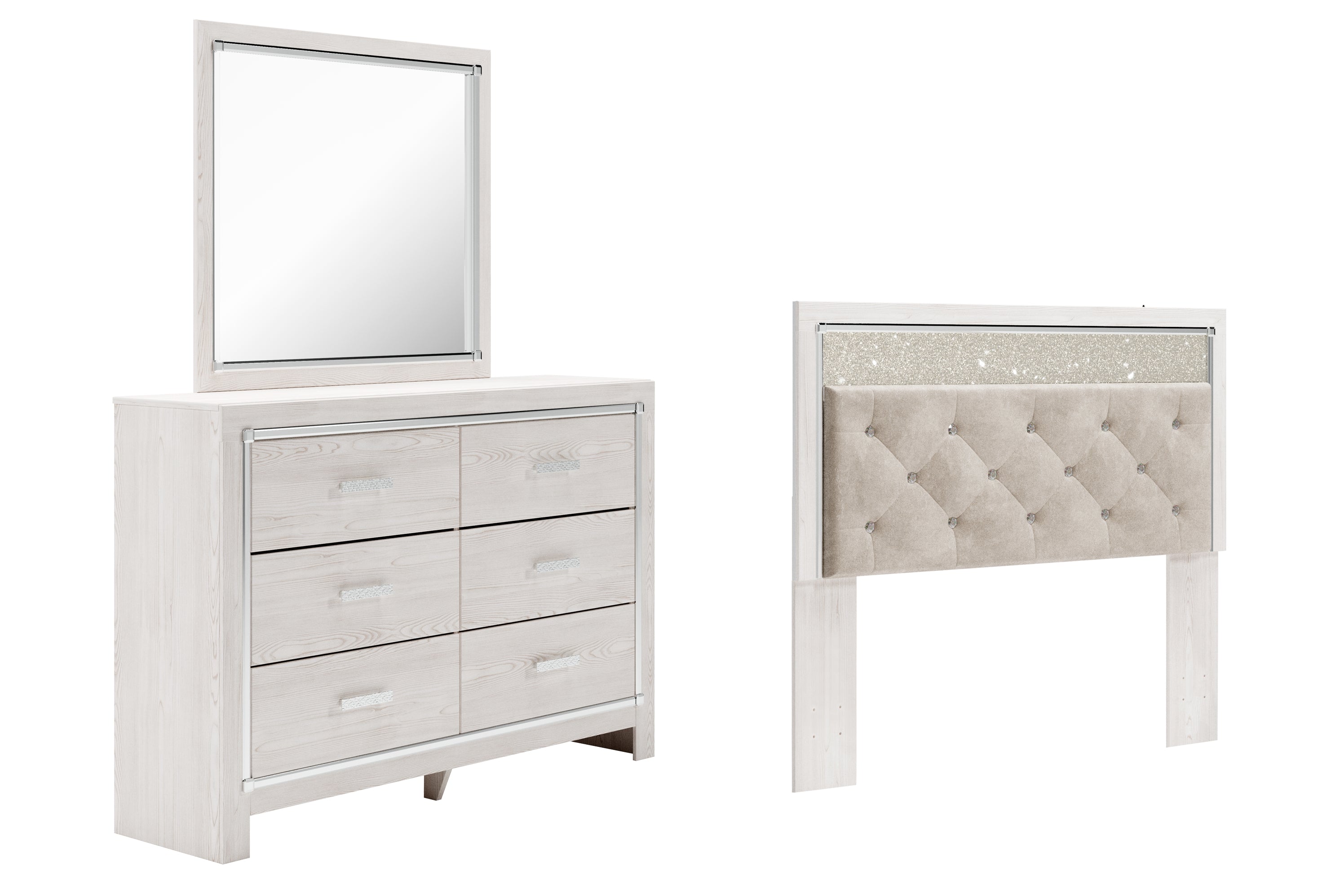 Best Deals Furniture - Ashley Furniture - Altyra Queen Panel Headboard, Dresser and Mirror - Queen Panel Headboard, Dresser and Mirror - B2640B53