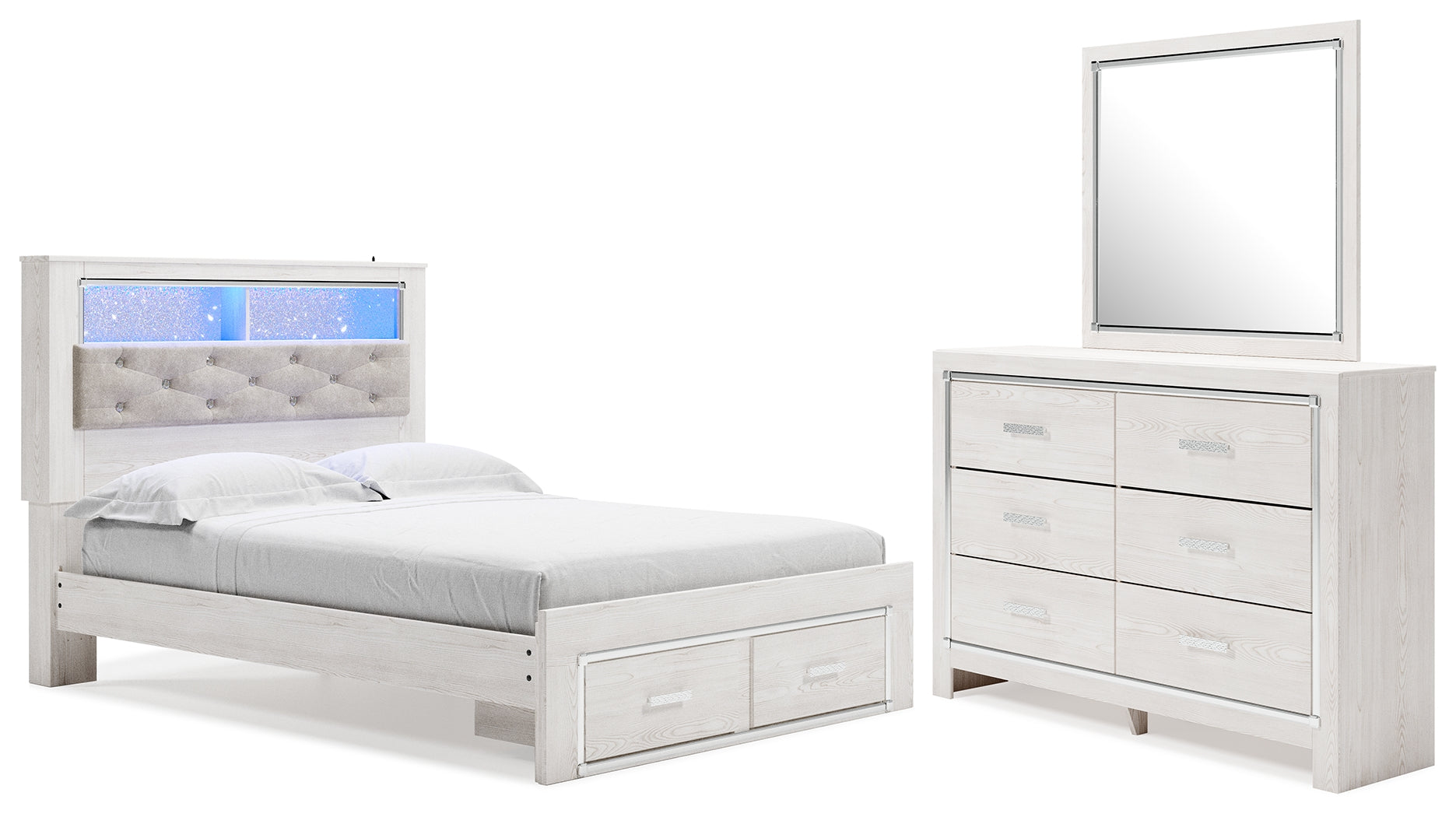 Best Deals Furniture - Ashley Furniture - Altyra Queen Bookcase Storage Bed, Dresser and Mirror - Queen Bookcase Storage Bed, Dresser and Mirror - B2640B27
