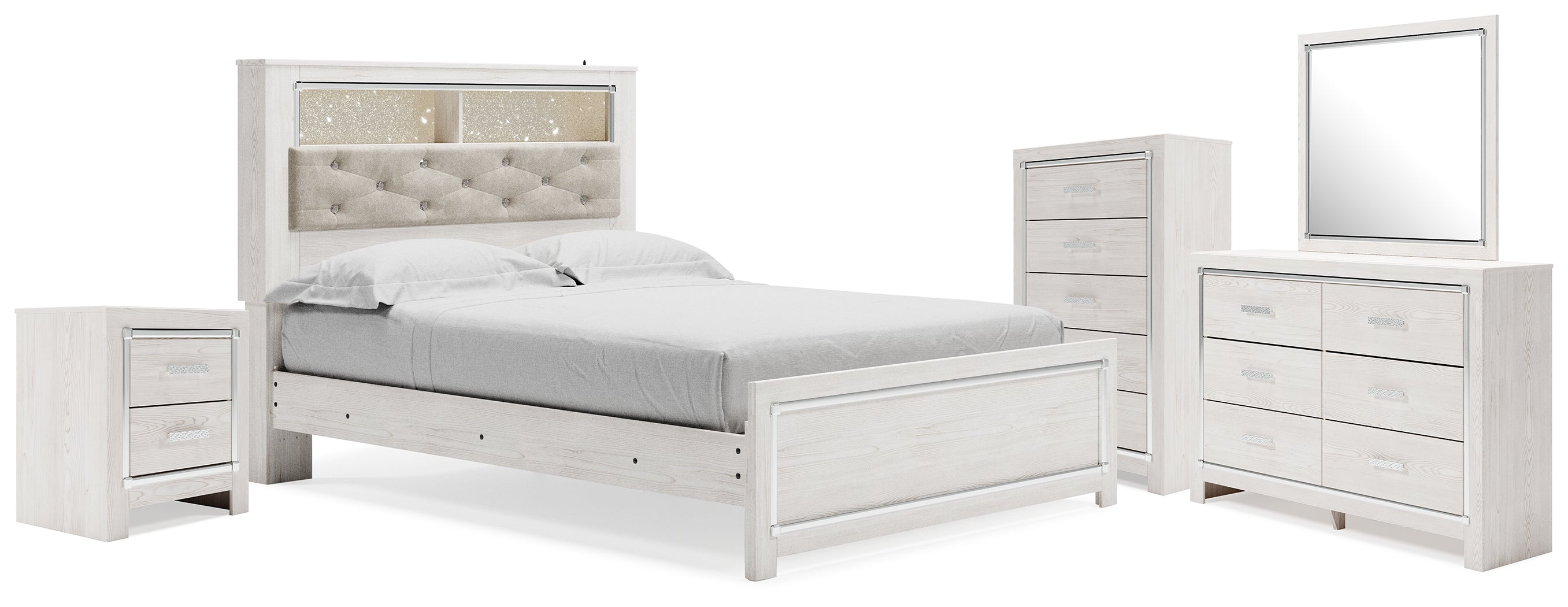 Best Deals Furniture - Ashley Furniture - Altyra Queen Bookcase Bed, Dresser, Chest and Nightstand - Queen Bookcase Bed, Dresser, Chest and Nightstand - B2640B77