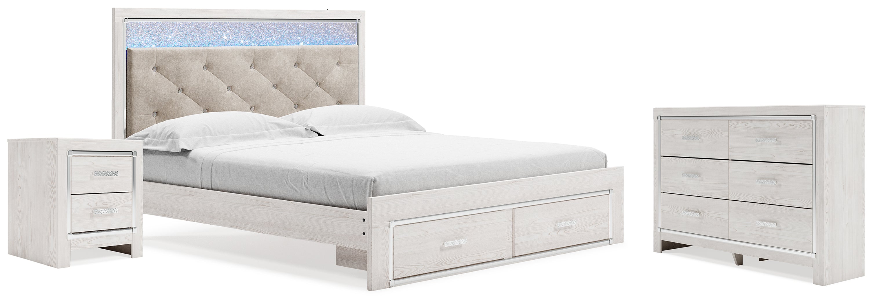 Best Deals Furniture - Ashley Furniture - Altyra King Storage Bed, Dresser and Nightstand - King Storage Bed, Dresser and Nightstand - B2640B66