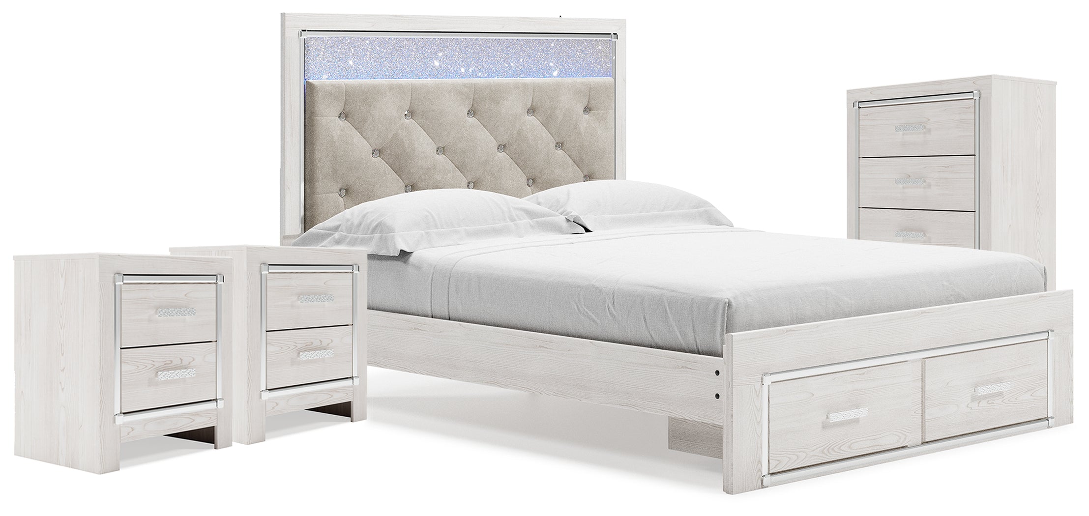 Best Deals Furniture - Ashley Furniture - Altyra Queen Storage Bed, Chest and 2 Nightstands - Queen Storage Bed, Chest and 2 Nightstands - B2640B68