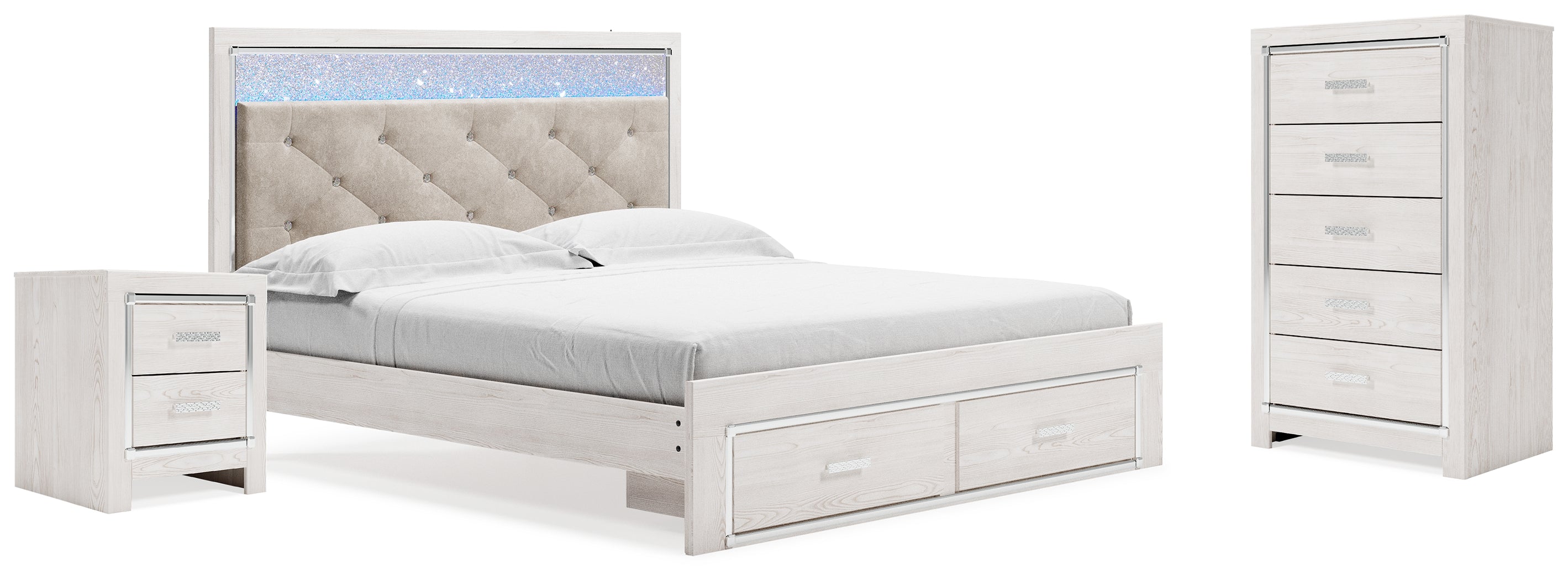 Best Deals Furniture - Ashley Furniture - Altyra King Storage Bed, Chest and Nightstand - King Storage Bed, Chest and Nightstand - B2640B44