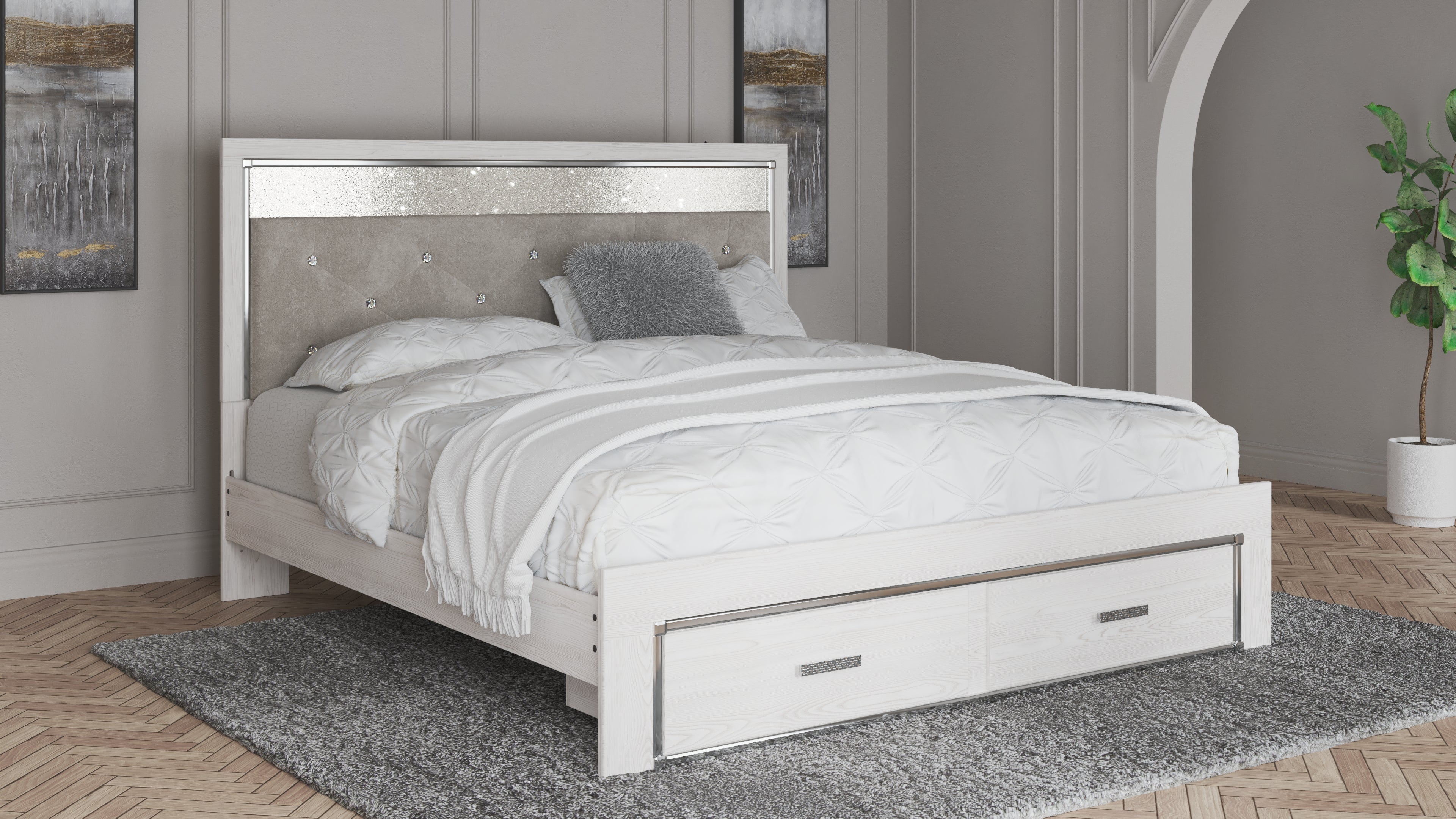 Best Deals Furniture - Ashley Furniture - Altyra King Upholstered Storage Bed - King Upholstered Storage Bed - B2640B29
