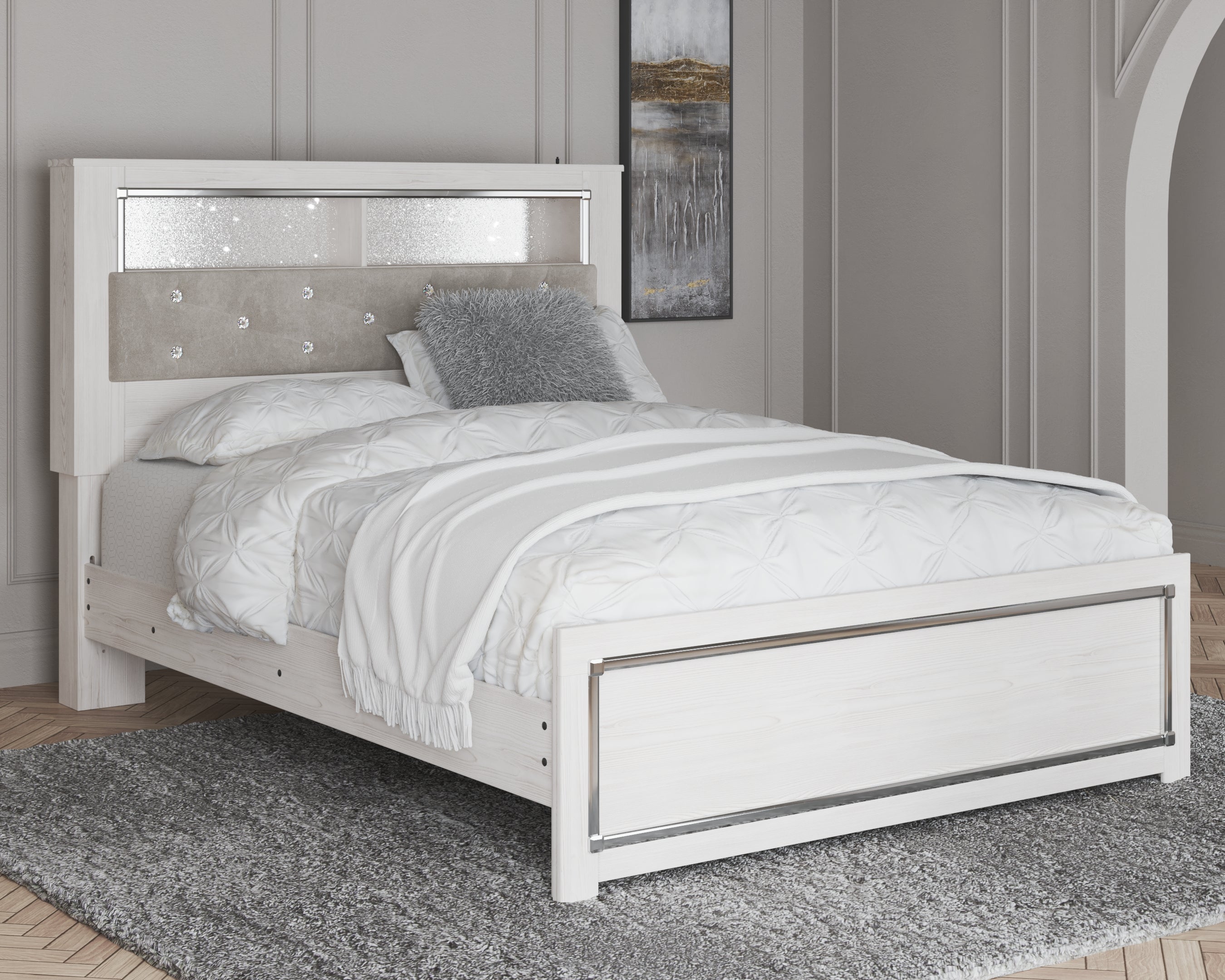 Best Deals Furniture - Ashley Furniture - Altyra Queen Panel Bookcase Bed - Queen Panel Bookcase Bed - B2640B4