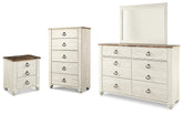 Best Deals Furniture - Ashley Furniture - Willowton Dresser, Mirror, Chest and Nightstand - Dresser, Mirror, Chest and Nightstand - B267B76
