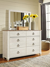 Best Deals Furniture - Ashley Furniture - Willowton Dresser and Mirror - Dresser and Mirror - B267B1