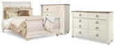 Best Deals Furniture - Ashley Furniture - Willowton Queen Sleigh Bed, Dresser and Chest - Queen Sleigh Bed, Dresser and Chest - B267B63