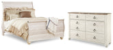 Best Deals Furniture - Ashley Furniture - Willowton Queen Sleigh Bed and Dresser - Queen Sleigh Bed and Dresser - B267B67