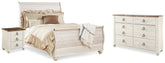 Best Deals Furniture - Ashley Furniture - Willowton Queen Sleigh Bed, Dresser and Nightstand - Queen Sleigh Bed, Dresser and Nightstand - B267B59