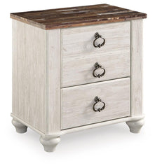 Willowton King Sleigh Bed and 2 Nightstands