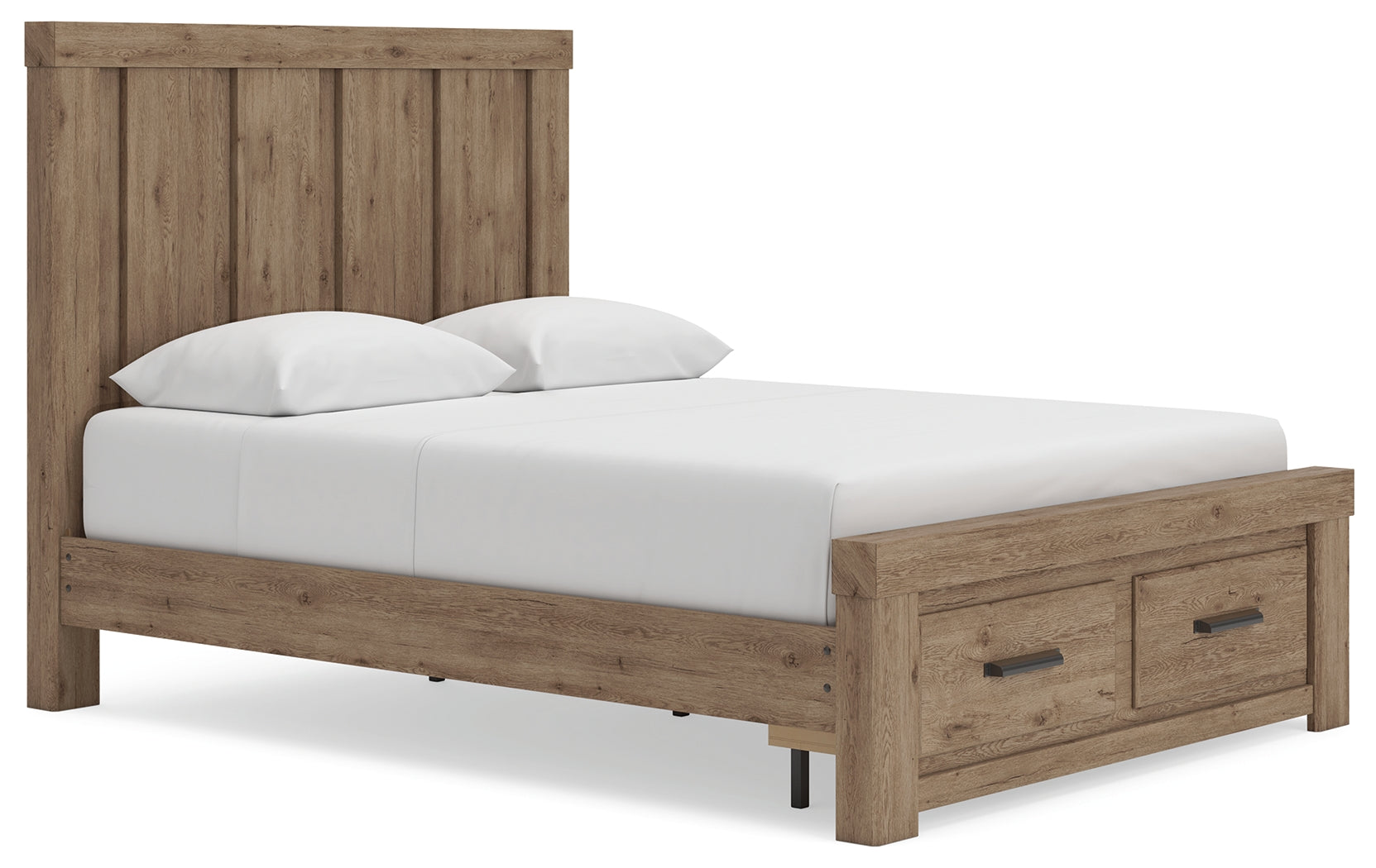 Best Deals Furniture - Ashley Furniture - Oliandon Queen Panel Storage Bed - Queen Panel Storage Bed / Light Brown - PCB2844B4