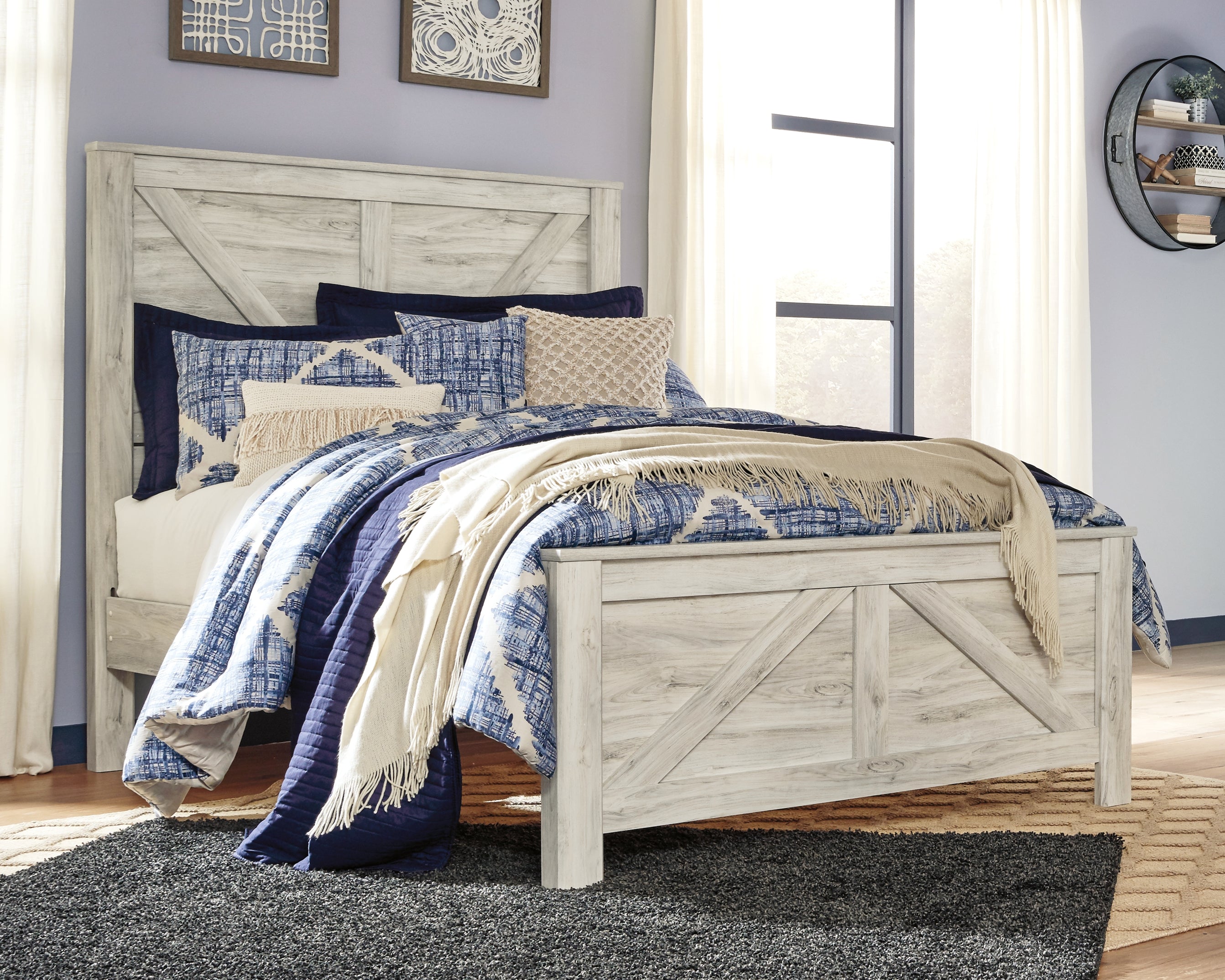 Best Deals Furniture - Ashley Furniture - Bellaby Queen Crossbuck Panel Bed - Queen Crossbuck Panel Bed - B331B6