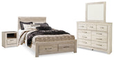 Best Deals Furniture - Ashley Furniture - Bellaby Queen Panel Storage Bed, Dresser, Mirror and Nightstand - Queen Panel Storage Bed, Dresser, Mirror and Nightstand - B331B11