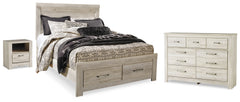 Best Deals Furniture - Ashley Furniture - Bellaby Queen Panel Storage Bed, Dresser and Nightstand - Queen Panel Storage Bed, Dresser and Nightstand - B331B24