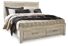 Best Deals Furniture - Ashley Furniture - Bellaby King Platform Bed with 2 Storage Drawers - King Platform Bed with 2 Storage Drawers / Whitewash - B331B9