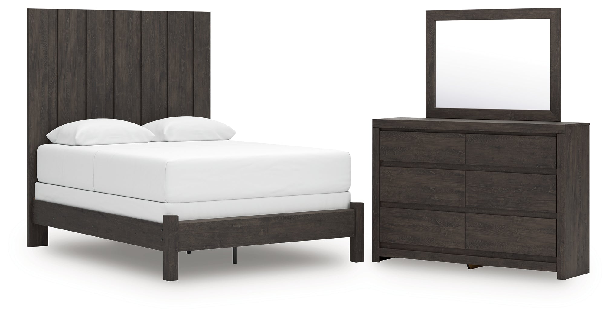 Best Deals Furniture - Ashley Furniture - Fraluna Queen Panel Bed, Dresser and Mirror - Queen Panel Bed, Dresser and Mirror - PCB3370B3
