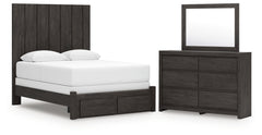 Best Deals Furniture - Ashley Furniture - Fraluna Queen Panel Storage Bed, Dresser and Mirror - Queen Panel Storage Bed, Dresser and Mirror - PCB3370B5