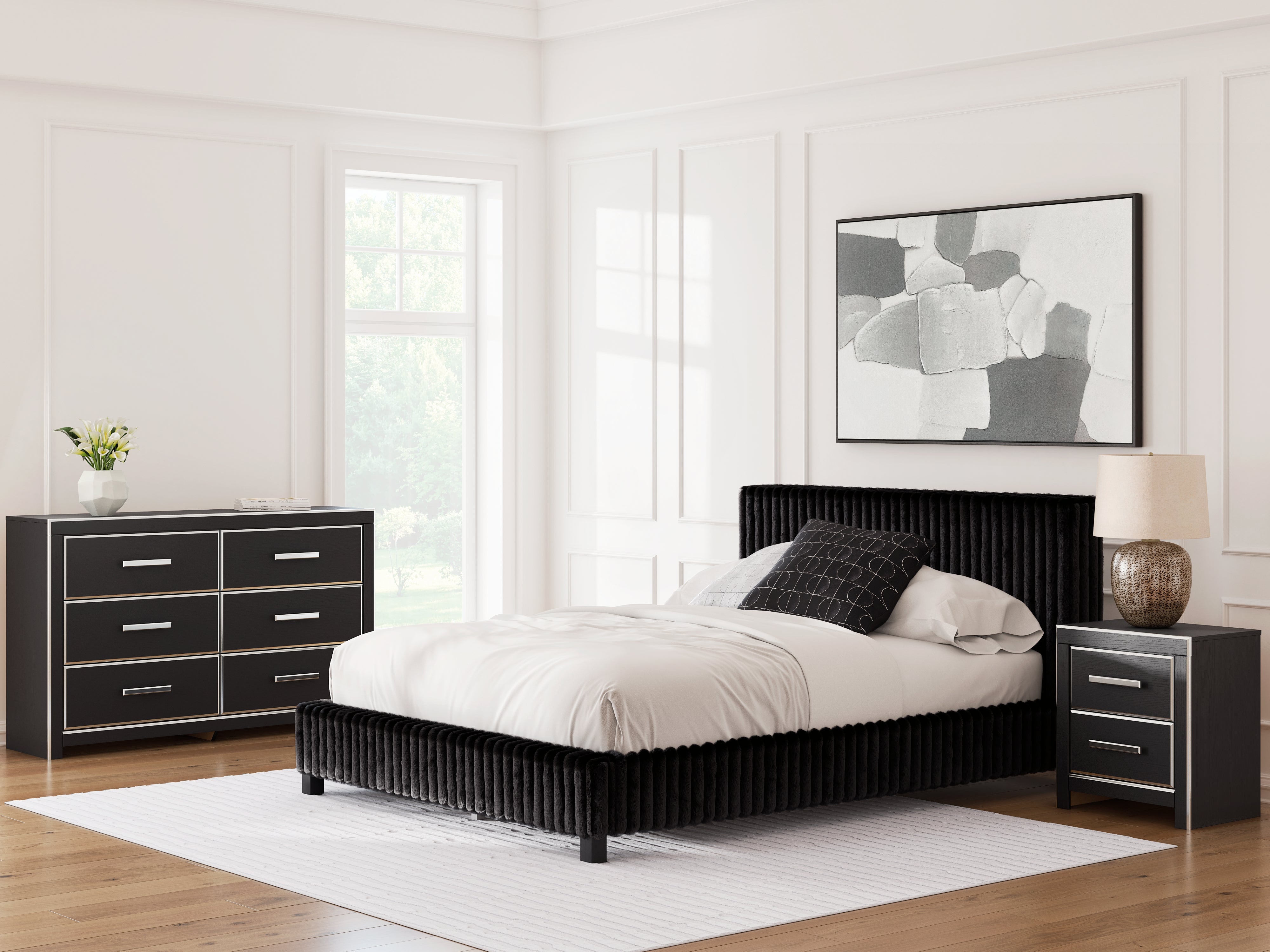Best Deals Furniture - Ashley Furniture - Zuraleus Queen Upholstered Bed, Dresser and Nightstand - Queen Upholstered Bed, Dresser and Nightstand - PCB3380B15