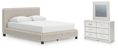 Best Deals Furniture - Ashley Furniture - Zuraleus Queen Upholstered Bed, Dresser and Mirror - Queen Upholstered Bed, Dresser and Mirror - PCB3381B12