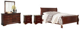 Best Deals Furniture - Ashley Furniture - Alisdair Queen Sleigh Bed, Dresser, Mirror, Chest and 2 Nightstands - Queen Sleigh Bed, Dresser, Mirror, Chest and 2 Nightstands - B376B23
