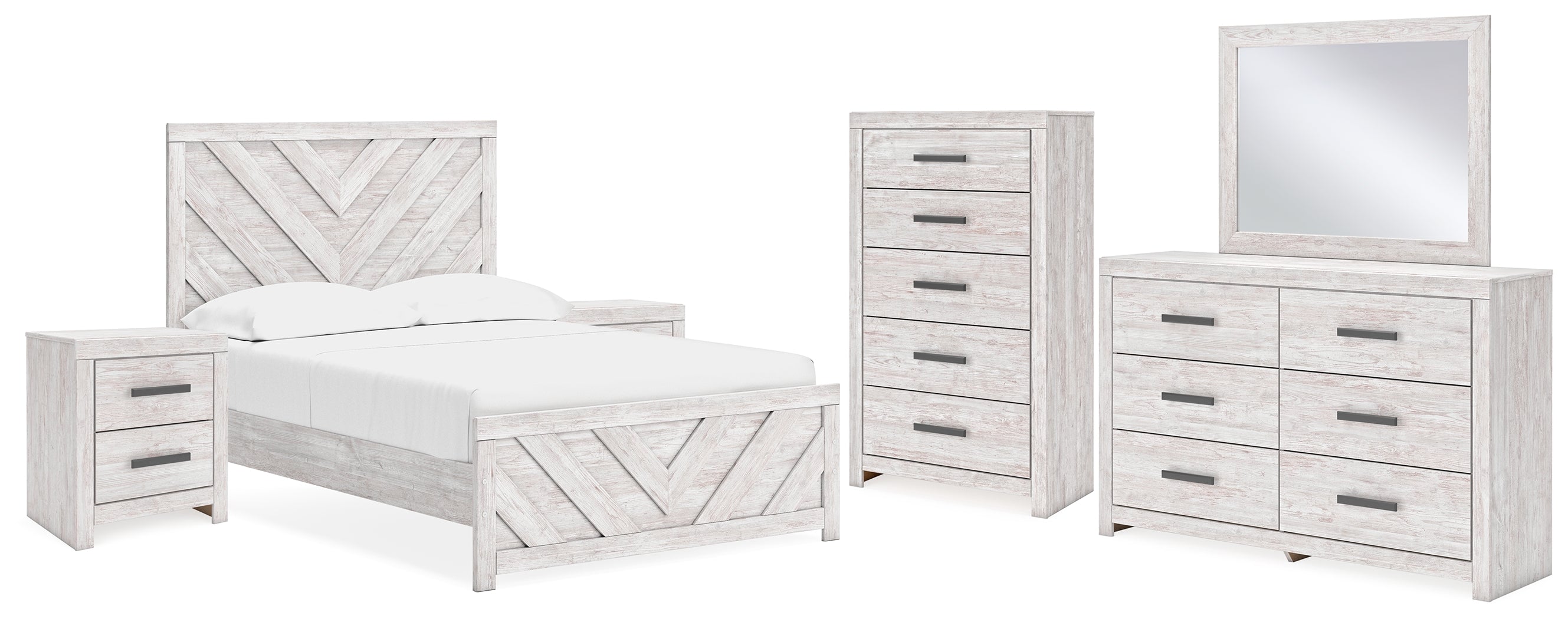 Best Deals Furniture - Ashley Furniture - Cayboni Full Panel Bed, Dresser, Mirror, Chest and 2 Nightstands - Full Panel Bed, Dresser, Mirror, Chest and 2 Nightstands - B3788B15