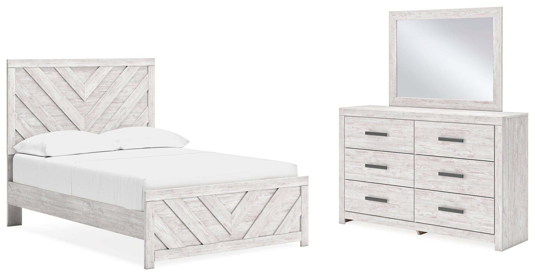Best Deals Furniture - Ashley Furniture - Cayboni Full Panel Bed, Dresser and Mirror - Full Panel Bed, Dresser and Mirror - B3788B3