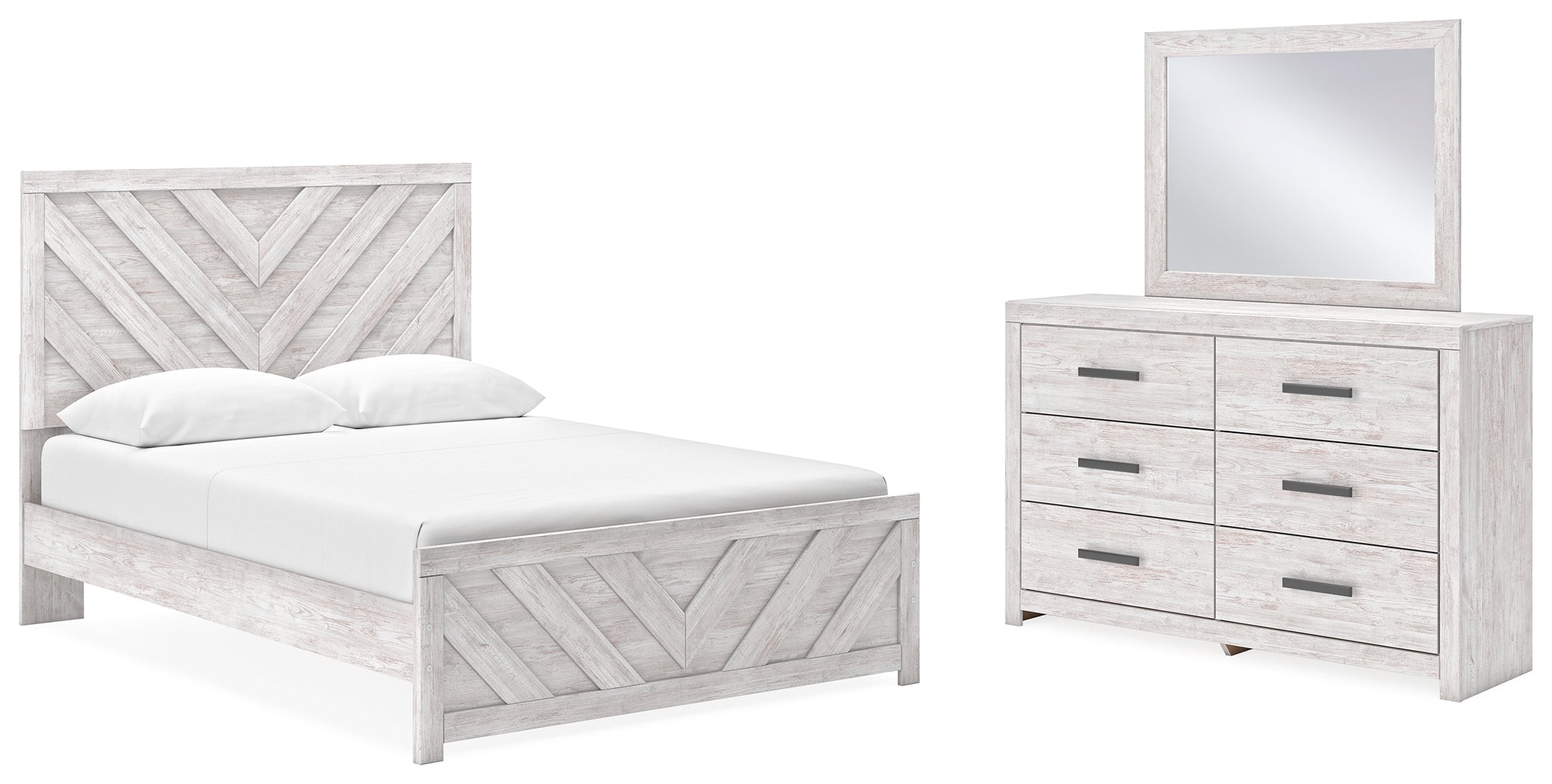 Best Deals Furniture - Ashley Furniture - Cayboni Queen Panel Bed, Dresser and Mirror - Queen Panel Bed, Dresser and Mirror - B3788B5