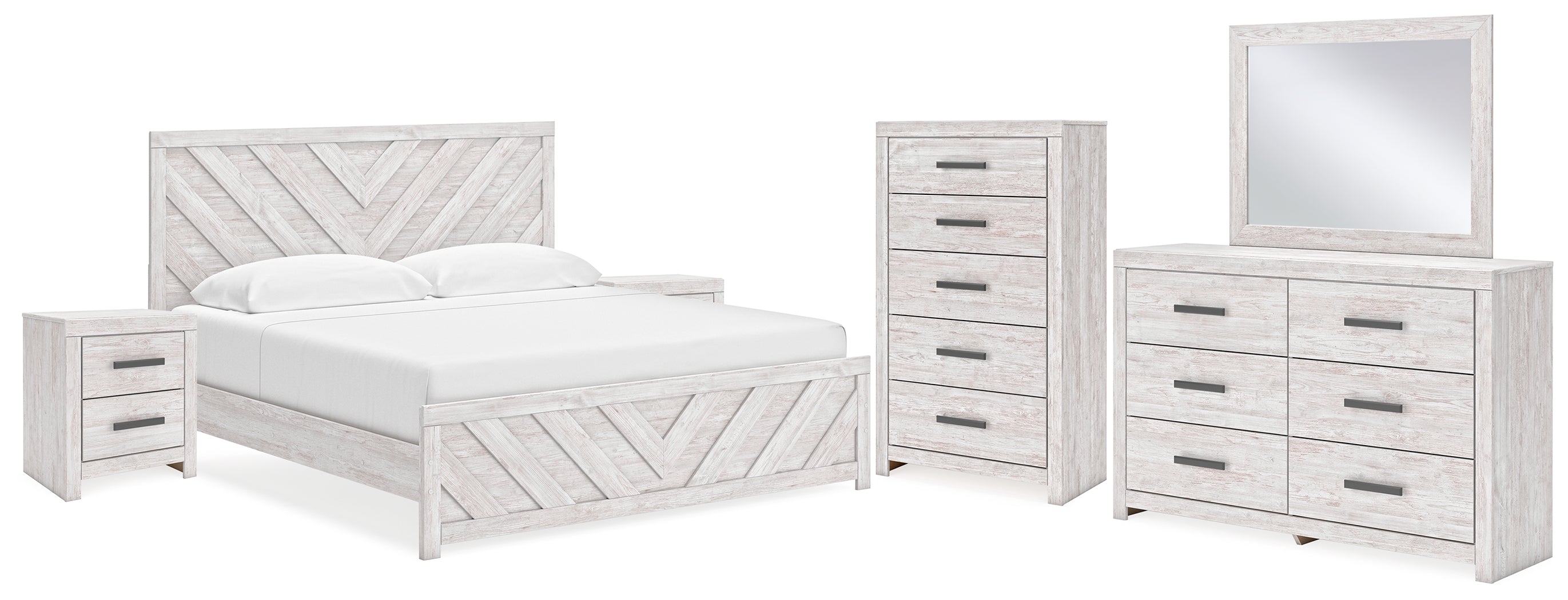 Best Deals Furniture - Ashley Furniture - Cayboni King Panel Bed, Dresser, Mirror, Chest and 2 Nightstands - King Panel Bed, Dresser, Mirror, Chest and 2 Nightstands - B3788B12