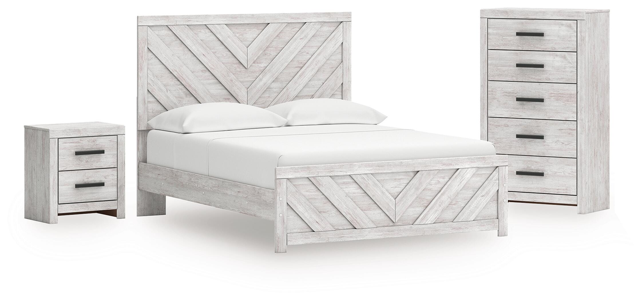 Best Deals Furniture - Ashley Furniture - Cayboni Queen Panel Bed, Chest and Nightstand - Queen Panel Bed, Chest and Nightstand - B3788B20
