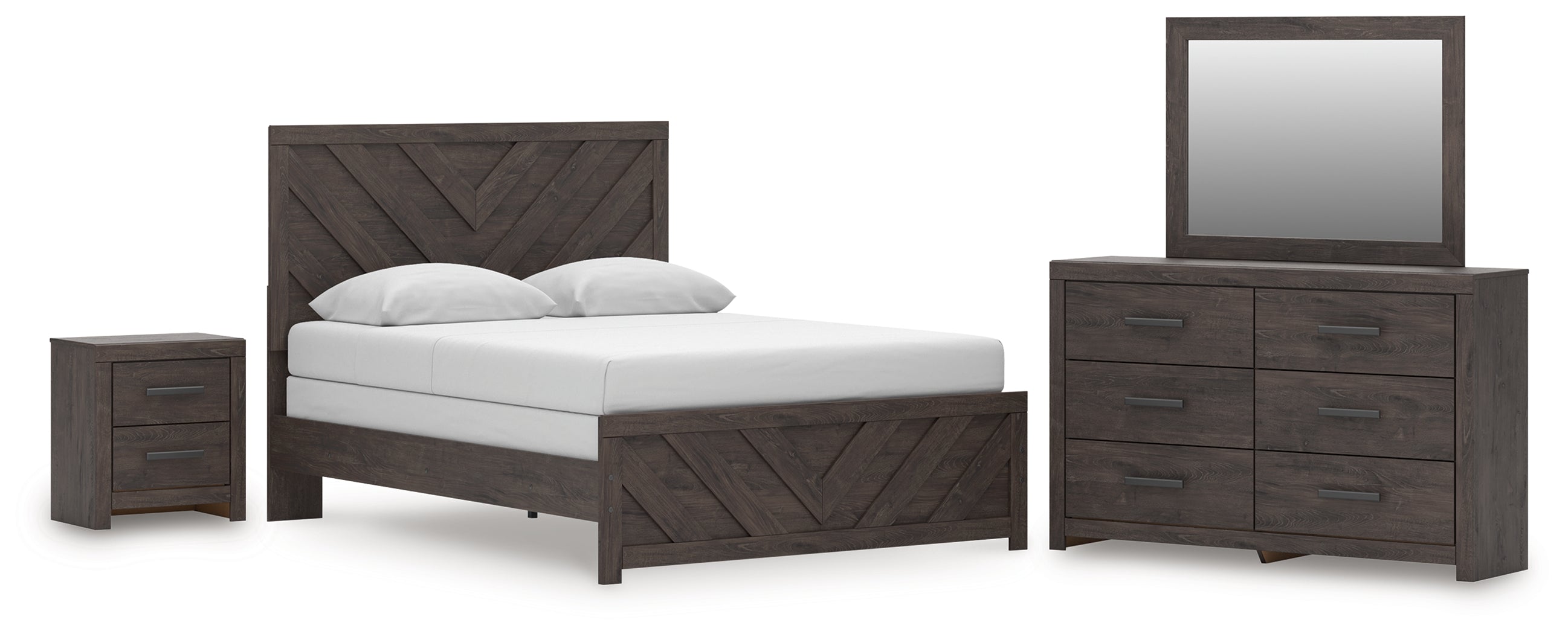 Best Deals Furniture - Ashley Furniture - Prendonea Queen Panel Bed, Dresser, Mirror and Nightstand - Queen Panel Bed, Dresser, Mirror and Nightstand - B3789B10