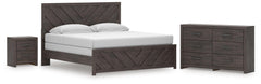 Prendonea King Panel Bed, Dresser and Nightstand