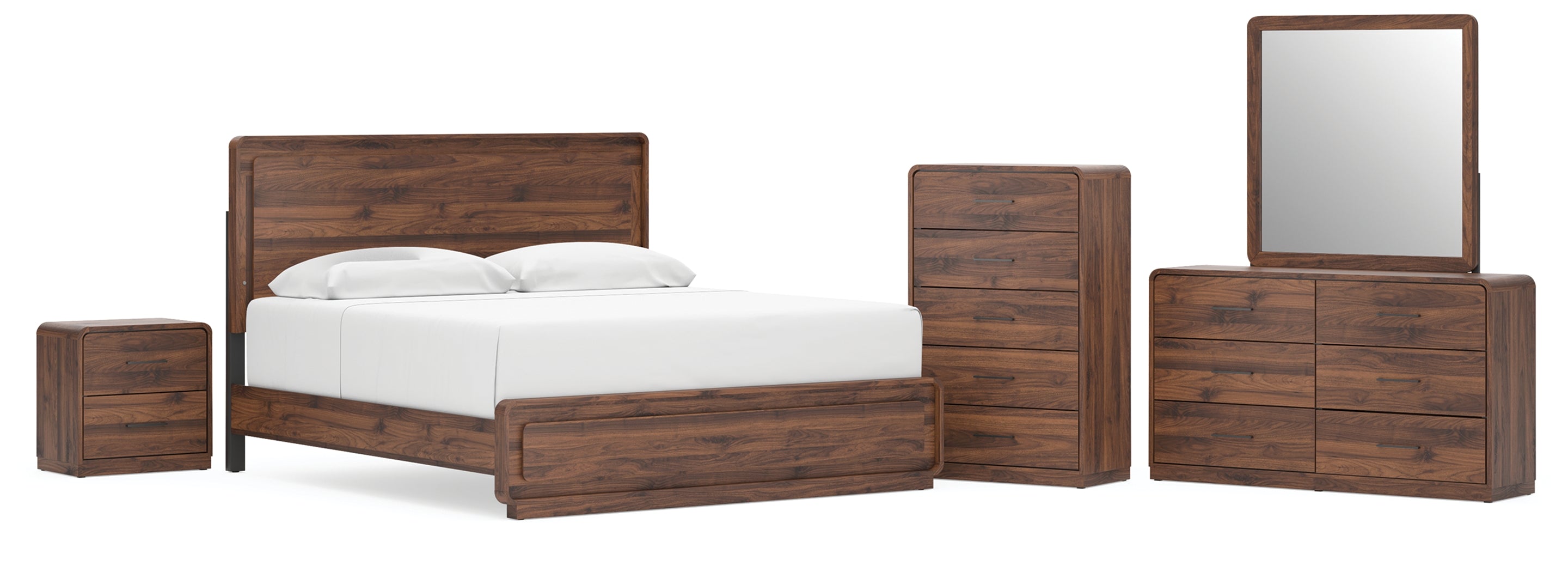 Best Deals Furniture - Ashley Furniture - Fortlorn Queen Panel Bed, Dresser, Mirror, 2 Chests and 2 Nightstands - Queen Panel Bed, Dresser, Mirror, 2 Chests and 2 Nightstands - PCB386B12