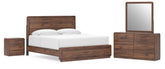 Best Deals Furniture - Ashley Furniture - Fortlorn King Panel Bed, Dresser, Mirror and Nightstand - King Panel Bed, Dresser, Mirror and Nightstand - PCB386B14