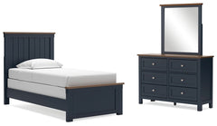 Best Deals Furniture - Ashley Furniture - Landocken Twin Panel Bed, Dresser and Mirror - Twin Panel Bed, Dresser and Mirror - B414B6