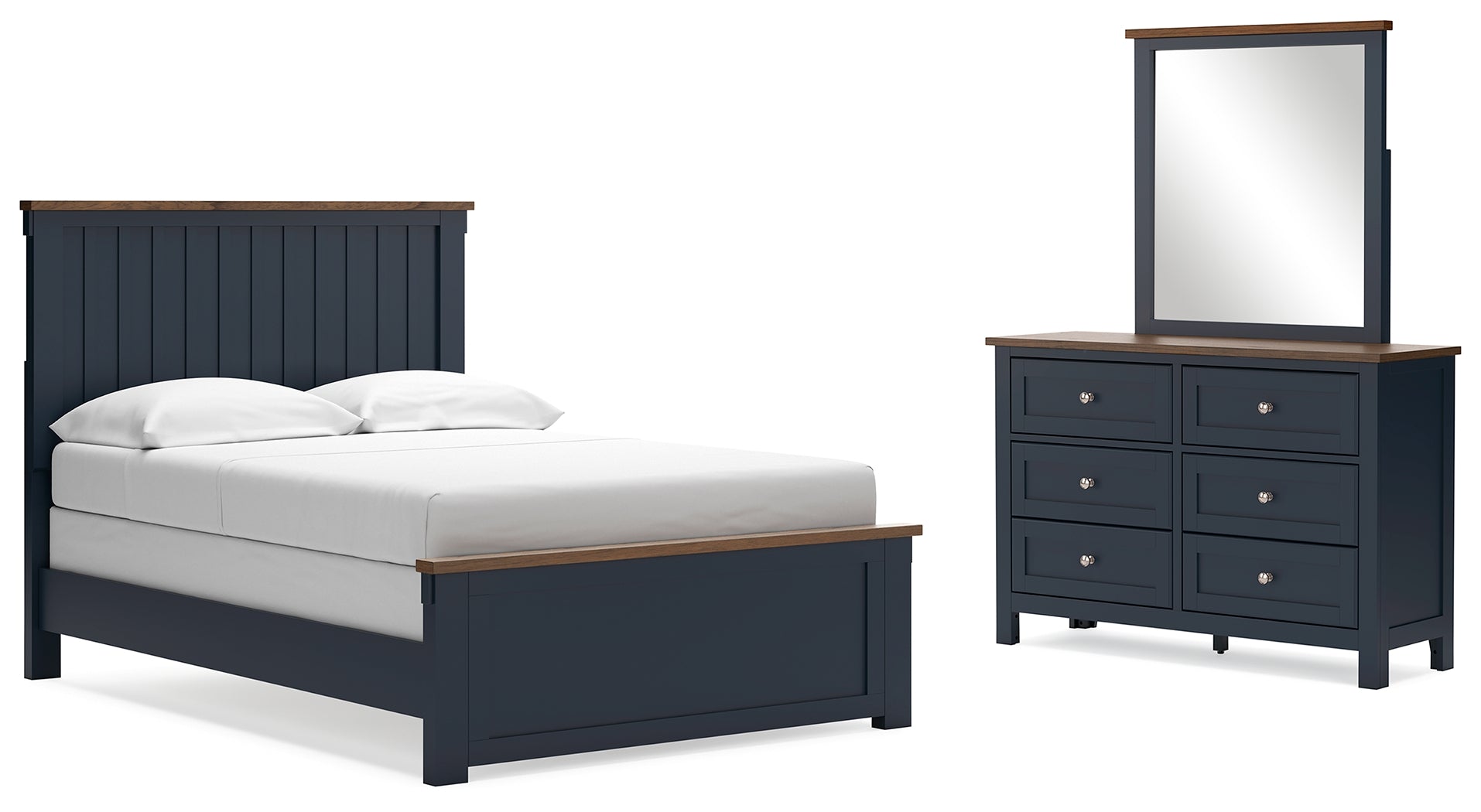 Best Deals Furniture - Ashley Furniture - Landocken Full Panel Bed, Dresser and Mirror - Full Panel Bed, Dresser and Mirror - B414B7