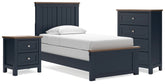 Best Deals Furniture - Ashley Furniture - Landocken Twin Panel Bed, Chest and Nightstand - Twin Panel Bed, Chest and Nightstand - B414B19
