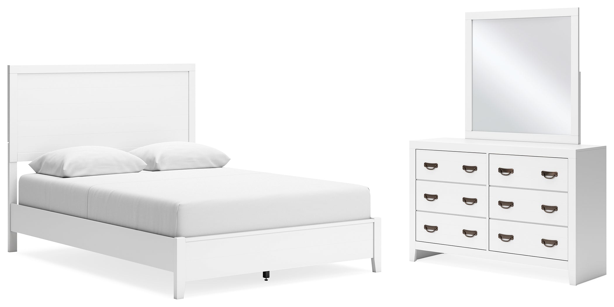 Best Deals Furniture - Ashley Furniture - Binterglen Queen Panel Bed, Dresser and Mirror - Queen Panel Bed, Dresser and Mirror - B427B7