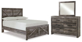 Best Deals Furniture - Ashley Furniture - Wynnlow Full Crossbuck Panel Bed, Dresser and Mirror - Full Crossbuck Panel Bed, Dresser and Mirror - B440B21