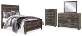 Best Deals Furniture - Ashley Furniture - Wynnlow Queen Crossbuck Panel Bed, Dresser, Mirror and Chest - Queen Crossbuck Panel Bed, Dresser, Mirror and Chest - B440B37