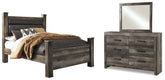 Best Deals Furniture - Ashley Furniture - Wynnlow Queen Upholstered Poster Bed, Dresser and Mirror - Queen Upholstered Poster Bed, Dresser and Mirror - B440B12