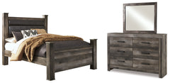 Best Deals Furniture - Ashley Furniture - Wynnlow Queen Upholstered Poster Bed, Dresser and Mirror - Queen Upholstered Poster Bed, Dresser and Mirror - B440B12