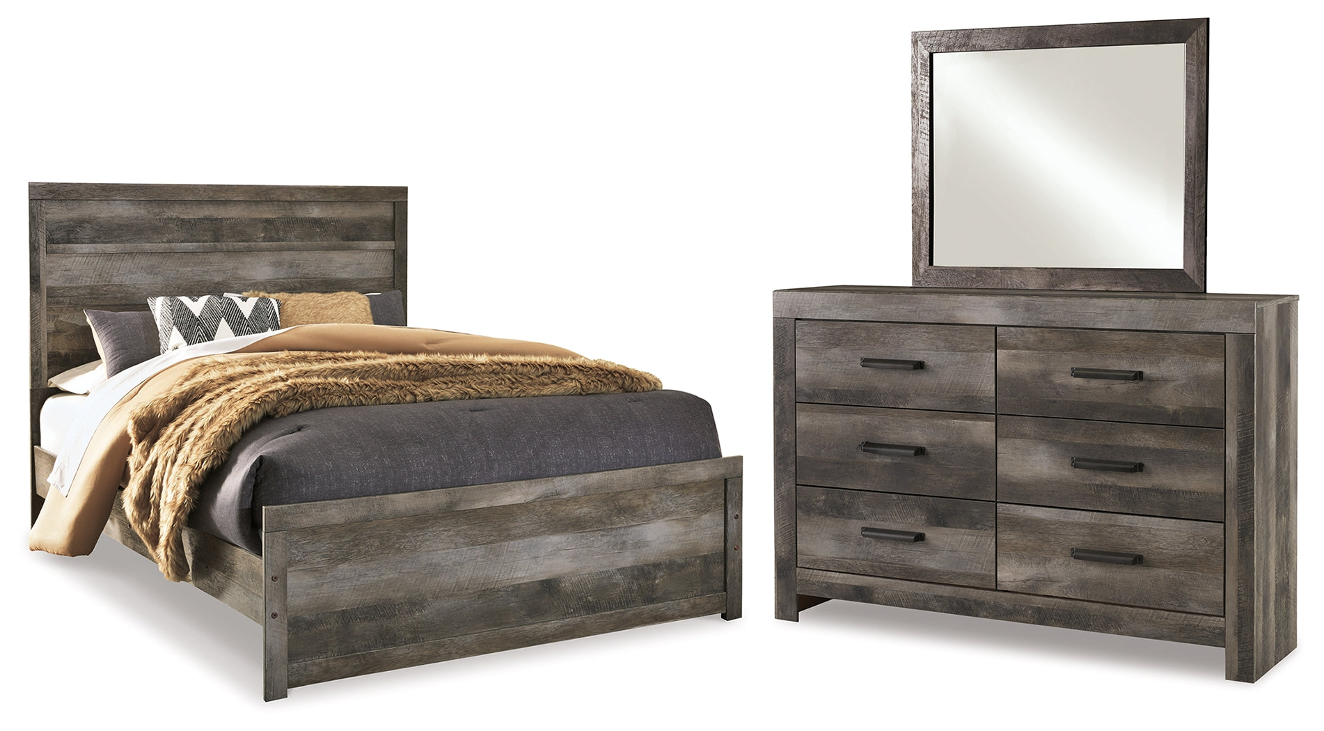 Best Deals Furniture - Ashley Furniture - Wynnlow Queen Panel Bed, Dresser and Mirror - Queen Panel Bed, Dresser and Mirror - B440B3