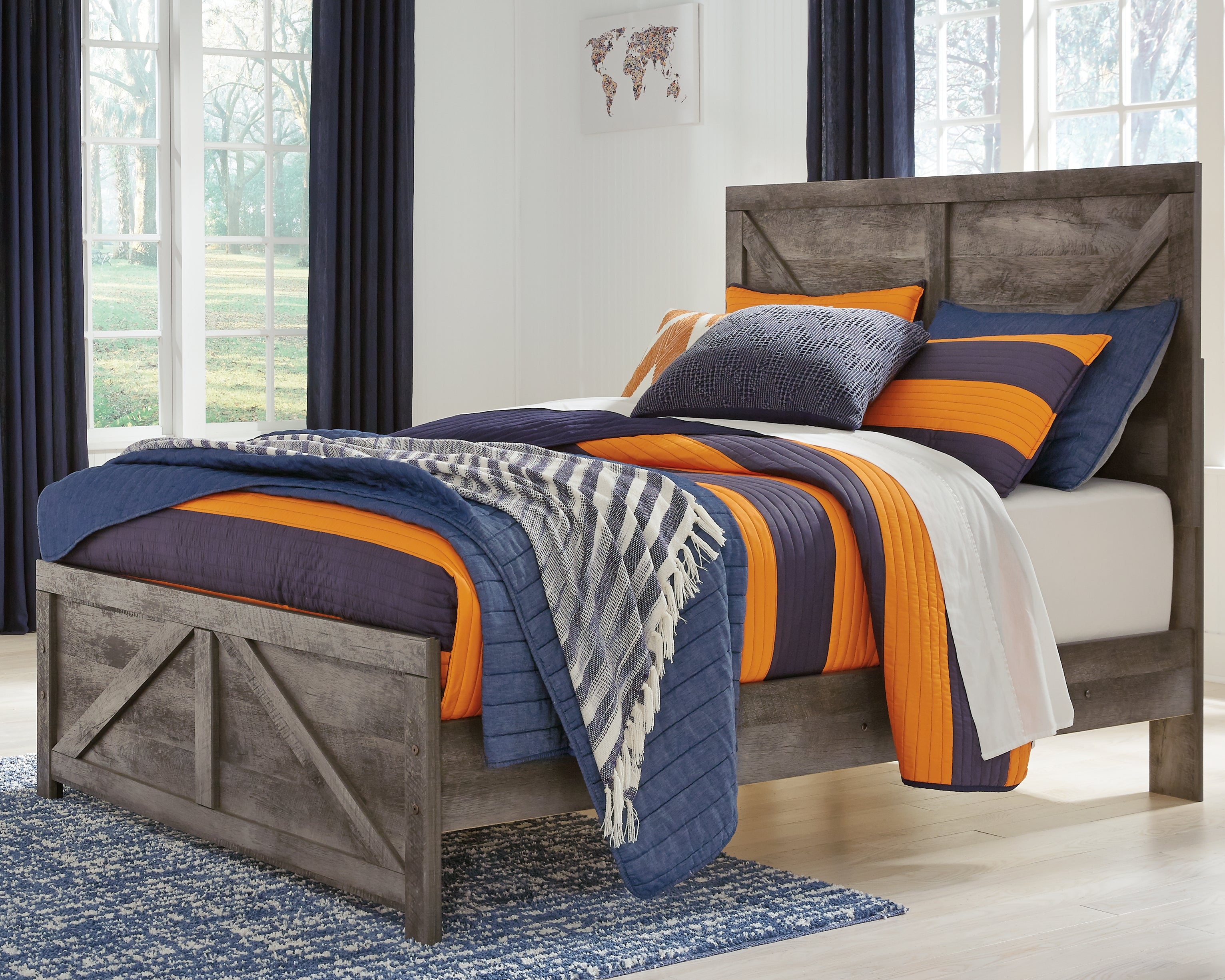 Best Deals Furniture - Ashley Furniture - Wynnlow Full Crossbuck Panel Bed - Full Crossbuck Panel Bed - B440B17