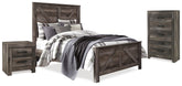 Best Deals Furniture - Ashley Furniture - Wynnlow Queen Crossbuck Panel Bed, Chest and Nightstand - Queen Crossbuck Panel Bed, Chest and Nightstand - B440B28