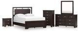 Best Deals Furniture - Ashley Furniture - Covetown Queen Panel Bed, Dresser, Mirror, Chest and Nightstand - Queen Panel Bed, Dresser, Mirror, Chest and Nightstand - B441B14
