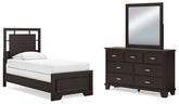 Best Deals Furniture - Ashley Furniture - Covetown Twin Panel Bed, Dresser and Mirror - Twin Panel Bed, Dresser and Mirror - B441B3
