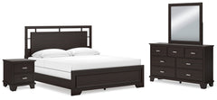 Best Deals Furniture - Ashley Furniture - Covetown King Panel Bed, Dresser, Mirror and Nightstand - King Panel Bed, Dresser, Mirror and Nightstand - B441B15