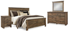 Best Deals Furniture - Ashley Furniture - Trinell Queen Panel Bed, Dresser, Mirror and Nightstand - Queen Panel Bed, Dresser, Mirror and Nightstand - B446B88