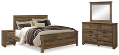 Best Deals Furniture - Ashley Furniture - Trinell King Panel Bed, Dresser, Mirror and Nightstand - King Panel Bed, Dresser, Mirror and Nightstand - B446B94